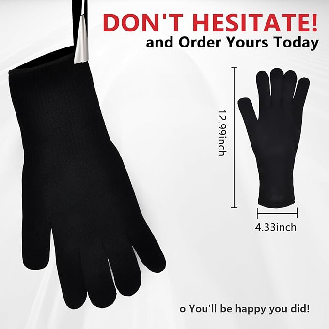 Super Heat-Resistant Grill Gloves, Heat-Resistant at 662 °F, Aramid Material for Hand Comfort, Cut-Resistant, wear-Resistant and Heat-Insulating, Beige