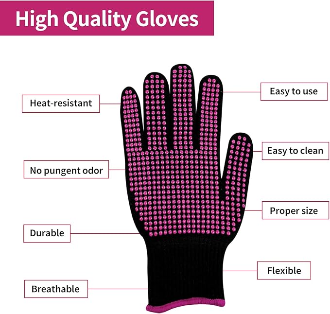 Heat Resistant Gloves for Sublimation - 2Pcs Heat Gloves for Sublimation with Silicone Bumps, Heat Resistant Work Gloves for Women, Universal Fit Size