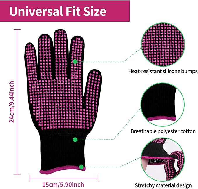 Heat Resistant Gloves for Sublimation - 2Pcs Heat Gloves for Sublimation with Silicone Bumps, Heat Resistant Work Gloves for Women, Universal Fit Size