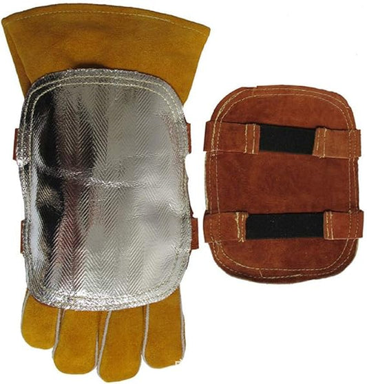 Welding Heat Shield for Hands, Hand Heat Shield Welding Gloves Pad Aluminized Back Heat Insulating Hand Heat Shield for Industrial Boiler, Metal Smelting, Welding