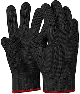 Outdoors 1 Pair Heat Resistant Gloves Oven Gloves Heat Resistant with Fingers Gloves Double Oven Mitt Set