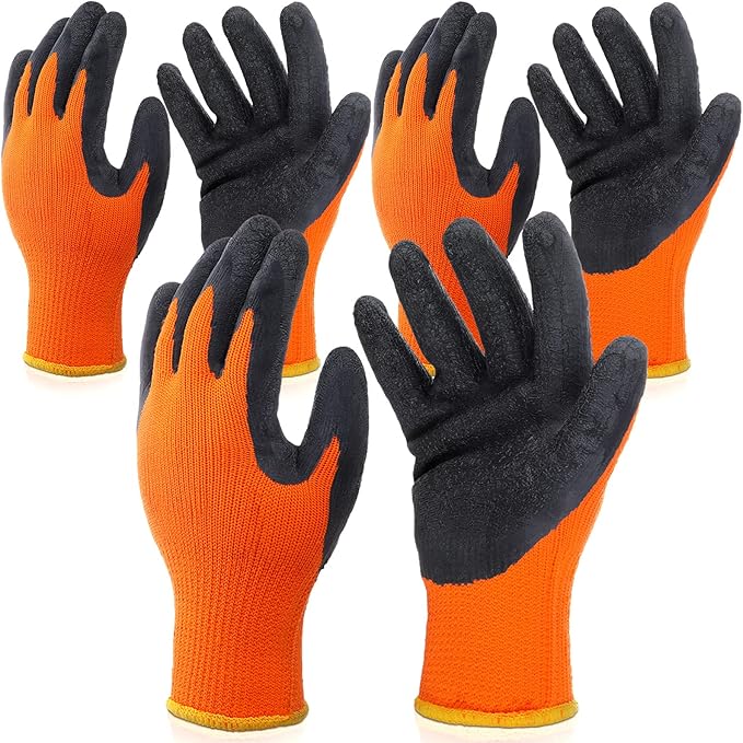 3 Pairs Heat Resistant Gloves Heat Press Gloves for Transfer Printing 3D Vacuum Transfer Machine Work, Orange and Black