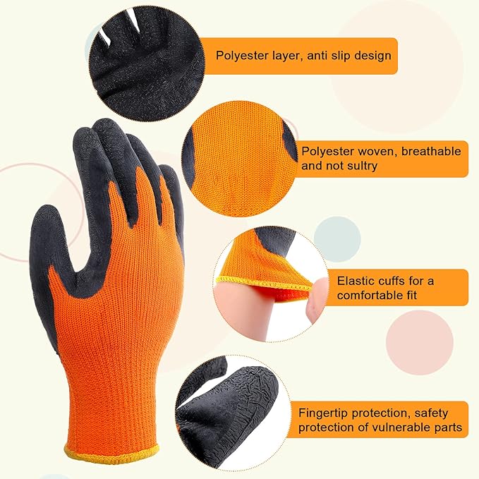 3 Pairs Heat Resistant Gloves Heat Press Gloves for Transfer Printing 3D Vacuum Transfer Machine Work, Orange and Black
